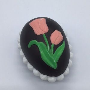Vintage Ceramic Faux Chocolate Decorated Easter Egg